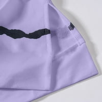 Košulje za dugih rukava za žene za žene O-izrez Modna košulja prozračne košulje Loose Home Vanjski vrhovi Crna Purple, S
