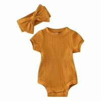 KETYYH-CHN BODYSUIT GIRL Ljetna odjeća Ruffle Knit ROMPER HIMPESIT odijelo smeđe, 3m
