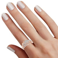 Carat okrugli rez bijeli prirodni dijamant trostruki beskonačni prsten u zlatu od 10k čvrstog ruža