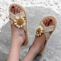 Zanvin ženske sandale čišćenje Žene Cvijeće Otvoreno cipele na prstima cipele udobne sandale casual komforne sandale za plažu, bijele, 40