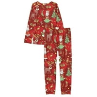 Božićni santa Claus HATS & Reindeer Print Noćna odjeća za žene Padnjama, žene PJS setovi pamuk, termalna ženska odjeća za spavanje dugog doma