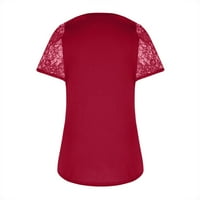 Ecqkame Plus Veličina majica za žene odobrenje Moda Žene plus size Izrez Asimetrična majica hladnog ramena V-izrez TOP CRVENI XXXXXL