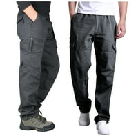 Teretne hlače za muškarce Purcolt plus veličine pamuk multi-džep elastični struk u cjelini općini otpornih na duljinu na klirensu