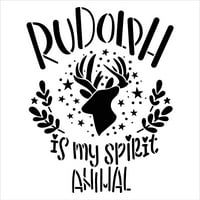 Rudolph je moj šumska šljokica sa sjedištem Studior DIY Christmas Doc Decor Fun ukrašen odmor za umjetnost umjetnička boja Drveni znakovi za višekratnu upotrebu Mylar Oprema Odaberite veličinu