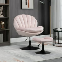 Okretna pomoćna stolica sa osmanskom modernom baršunastom salonskom stolicom sa prehrambenim mjestima Podesiva visina sjedala udobna jednostruka kauč stolica za dnevni boravak, spavaća soba, čitaonica, ružičasta