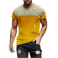 Muške ljetne košulje za tiskovine Modni casual okrugli vrat kratki ružini bluze za plaćanje