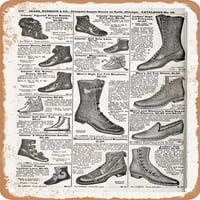 Metalni znak - Sears katalog stranica reprodukcija obućama PG. - Vintage Rusty izgled