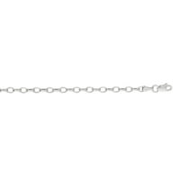 14k bijelo zlato iskriče ovalni rolo lanac s ogrlicom od jastoga - 3. grama