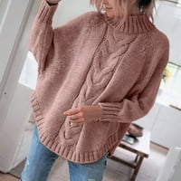 Fjofpr Devojke padaju pulover džemperi za žene lagani pleteni džemper vrhovi solidne boje elegantne ležerne ličnosti polumjer duks