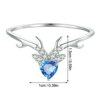 Frehsky prstenovi s sterling srebrnim platinama sabirani zircon prsten u obliku srca za djevojčice