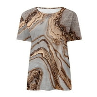 Košulje za žene Ljetni maslačak Print plus veličine vrhova kratkih rukava Crewneck Spring Bluzes Loose Basic Chmora