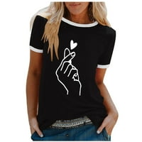 Ženski vrhovi moda Ležerne prilike za ispis O-izrez Labavi majica kratkih rukava