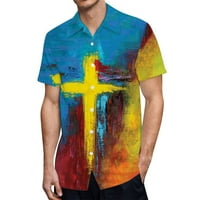 Corashan Muška majica, Havajska majica za muškarce, muške vintage gumb dolje Kuglane majice s kratkim rukavima, majice, majice za muškarce