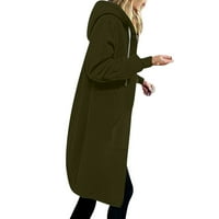 Gosuguu Ženske zimski kaputi Čvrsta boja Zimski pamučni kaput topla parka jakna s izmjenjivim kapuljačom, džep s dugim rukavima s kapuljačom dugim rukavima dugi džemperi