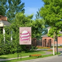 Ružičasta uskršnja jaja vrtne zastave Dvostrane, seoska kuća za odmor na otvorenom Dorki zastava, 12.5 x18