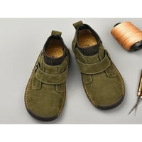 Oucaili Muške kratke čizme Srednja gornja gležnjača plišani obloženi bootie prozračne retro cipele Vožnja ravnim čizmama Jun Green Mao 12.5