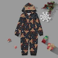 Božićne pidžame za obiteljske jelene Print Usredne moderne pidžame