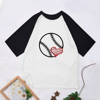 Ležerna košulja za muškarce opušteni fit bolovni blok patchwork kratki rukav bejzbol srčani oblik ispis kratkih rukava majica modna lagana prozračna majica bluza bijela xl