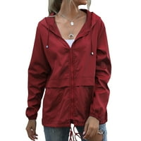 Ženska vodootporna kabanica Lagana jakna s kapuljačom sa džepovima za iz džepove za vanjsku, žensku vjetrovsku jaknu, lagani paketični kostim na otvorenom sa džepovima sa džepovima