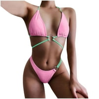 Cara Lady Women zavoja Solid Split Bikini Push-up jastuk kupaći kostimi kupalište za plažu ružičaste s