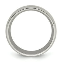 Karat u karatsu od nehrđajućeg čelika polirani sjajni papir Inlay Center Veličina veličine 7. - Unise prsten