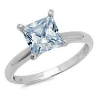 CT sjajna princeza Clear Simulirani dijamant 18k bijeli zlatni pasijans prsten sz 5.75