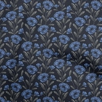 Onuone pamučni dres Srednje plave tkanine Cvjetni šivaći zanatske projekte Tkanini otisci sa dvorištem širom