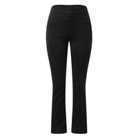 HQLECPE ženske hlače rastegnute radno poduzeće casual ravne pantalone za noge visoke struke hlače