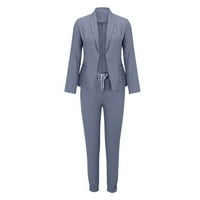 Lindreshi Blazer odijela za žene Žene dugih rukava sa dugim rukavima Hlače Ležerne prilike elegantne poslovne odijele