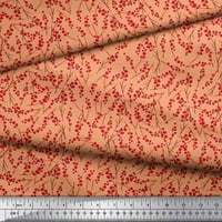 Soimoi Rayon Crepe tkanina Crvena bobica plodovi ispisana zanatska tkanina sa dvorištem