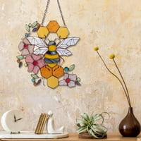 Dyfzdhu Bee Honeycomb Honey Viseći saće zid viseći sunčani vijak u zatvorenom vanjskom vješanju Art ornament za dvorište bard ornament