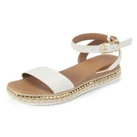 Ljetne potpetica za žensku platformu klince Sandal dame Ljeto Espadrille cipele bijele 6.5