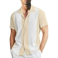 Muška modna i slobodno vrijeme Podudaranje gumba za pola rukava majica s kratkim rukavima majica s kratkim rukavima