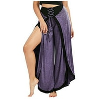 Hlače visokog struka Žene Žene Široke pantalone za noge čipke ubrzavi labavi palazovi u obliku visoke struke