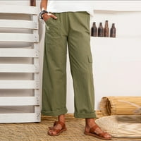 DMQupv ženske pantalone odijele casual pantalone Multi-džepovi kombinezone hlače duge žene Ženske radne hlače uredske ležerne veličine Hlače vojske zelene x-velike