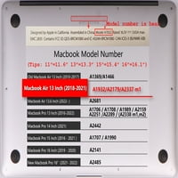 Kaishek zaštitna futrola Kompatibilan je kompatibilan novi MacBook Air 13 model A A M1, USB tip-c zastava 3