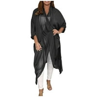 Ženski vrhovi kratki rukav čvrsta blusa Ležerne dame Ljetna tunika vrhova V-izrez Moda crna 5xl