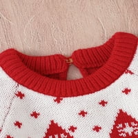 Arvbitana Toddler Baby Girgi Božićni džemper uzorak Ispis dugih rukava Pleteni pulover vrhovi dojenčad topla pletena zimska slatka odjeća 2t 3t