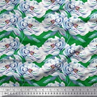 Soimoi zelena pamučna proizvodna tkanina od lišća i cvjetaju kamelias cvjetni otisak šivaći tkaninu dvorište široko