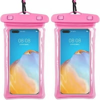 [2-pack] 6,8 Plutajuća vodootporna telefonska torbica, IP podvodna futrola, držač mobitela za zaštitu od suhe torbe za iPhone Pro Pro MA Samsung Galaxy s za bazen na plaži. (Boja: ružičasta