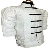 Srednjovjekovna debela podstavljena puna dužina Gambeson kaputa za jaknu Aketon, bijela - 2x-velika