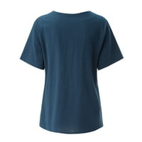 Majice za ženska posada izrez labave ljetne pulovershirt casual bluze Ispis ties kratkim rukavima