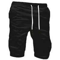 Mensfull dužine hlača za čišćenje čvrstog sportova Ležerne prilike Leasure BIB Hlače Covets sa džepovima Trendne modne muške hlače Ležerne prilike, Crna, 5XL