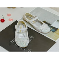 Bellella Girls Haljina cipele Glitter Mary Jane gležnjače stanovi pjenušava princezo za vjenčanje za cipele White 11c