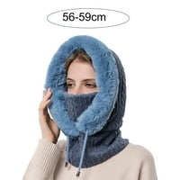 Pengpengfang Zimska kapa 2-in- Držite toplu otpornost na vetrom Pleteni zimski fur fur Hat za vanjski