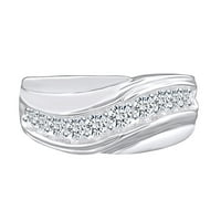 0. Carat okrugli oblik bijeli prirodni dijamantski vjenčani prsten za vjenčanje 14K čvrstog ruža zlatna prstena veličine-9