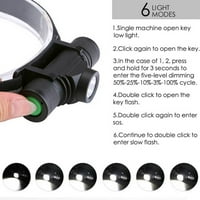 Prijenosni mini sjajni glava za glavu USB punjiva vodootporna prednja svetla za ribolov i jahanje farove + USB linije