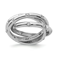 Bijeli sterling srebrni prsten modni kubični cirkonijski cz