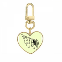 Ručni crtež Whelk Conch Gorn Gold Heart Clearchain Metalni nosač privjesača