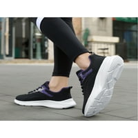 Daeful Womens tenisice Udobno čipke Up platforme Tržne tenisice Ležerne cipele za hodanje Crna ljubičasta 7